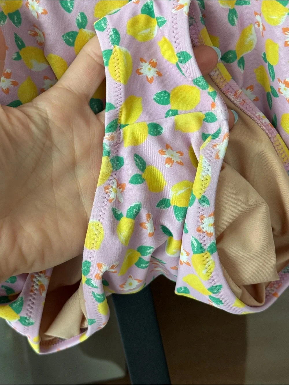 Crewcuts lemons one piece swimsuit ruffle print floral girls